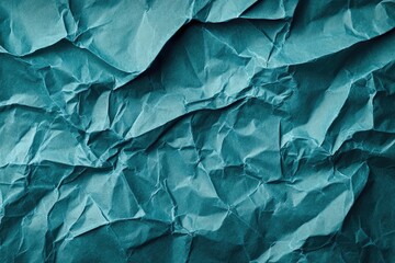 Textured teal crumpled paper