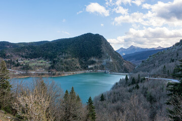 Wonderful scenery around the artificial Plastira lake, Karditsa, Greece