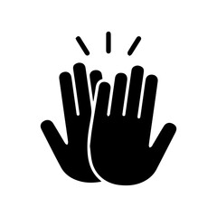 Obraz premium high 5 glyph icon