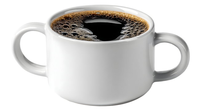 A steaming cup of coffee with rich foam perfect for morning routines and cozy moments