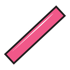 Pink flat school ruler. Vector