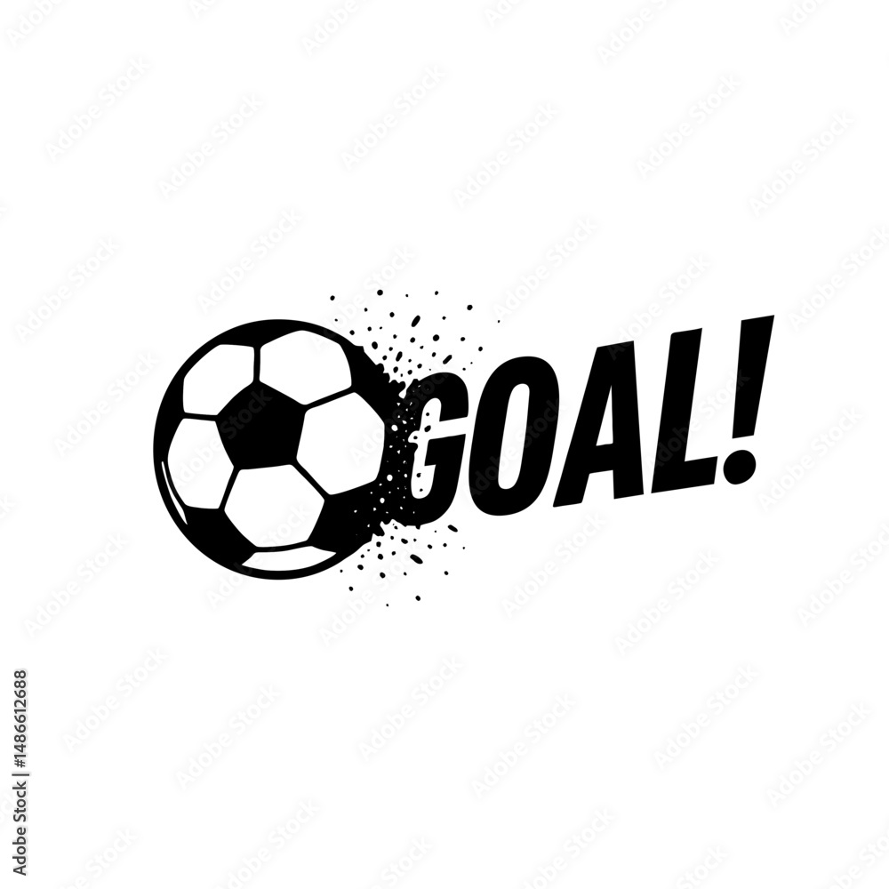 Fototapete vector illustration of a soccer ball with particle effect and bold 