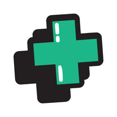 Blue outlined math plus. Vector