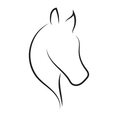 Obraz premium Elegant Thin Horse Stallion Logo Icon