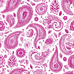 Intricate Pink Paisley Pattern Design