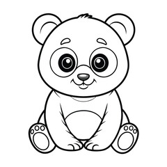 Adorable Panda Coloring Page: Cute Baby Panda Printable Coloring Page