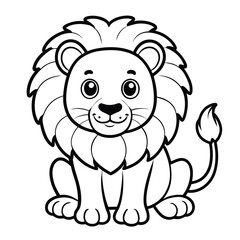 Cute Lion Coloring Page: Free Printable for Kids Coloring Page