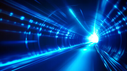 Obraz premium Digital Tunnel of Light and Speed