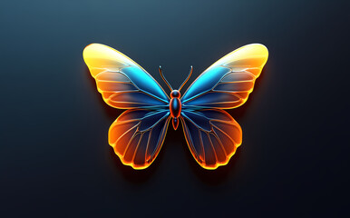 3D Rendered Glass Butterfly