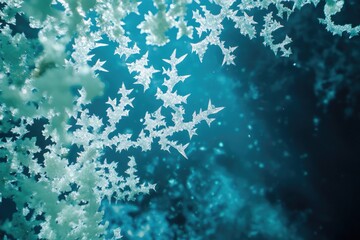 Obraz premium Ice crystals on a dark background