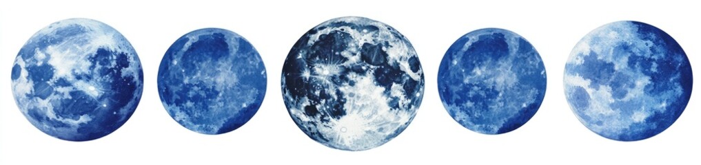 Celestial bodies, blue hues
