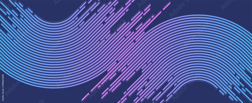 Poster abstract gradient lines pattern background. linear graphic. futuristic design element. technology st
