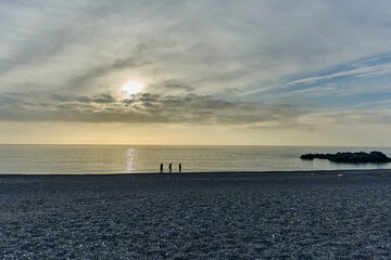 Sunset Beach Silhouettes