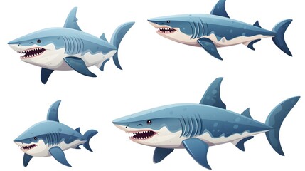 Shark Vector Set Collection Graphic Clipart Design for Print and Digital Projects