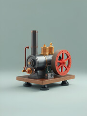 Isolated Aeolipile mini steam engine 3d rendering