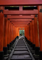 Selbstklebende Fototapeten tori gates at a japanese shrine in kyoto japan © James