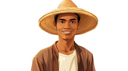 Professional Studio Shot of a Traditional Filipino Farmer in Cultural Attire