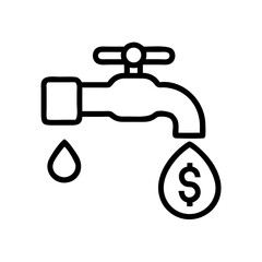 Faucet dripping money with dollar symbol in minimalist design  