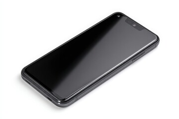 Sleek black smartphone with foldable display.