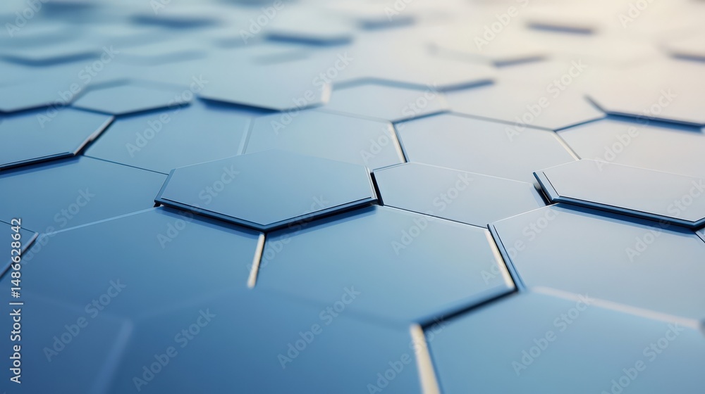 Fototapete close-up view of a structured hexagonal surface.