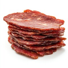 Stack of sliced cured meat