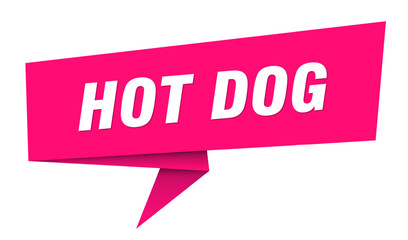 hot dog banner. hot dog speech bubble, label, sticker, sign template