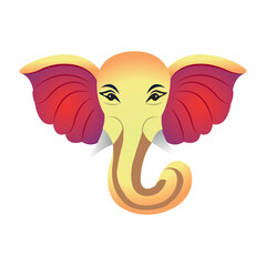 Cute elephant face cartoon. Vector