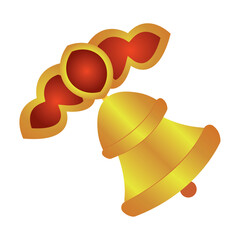 Golden temple bell design. Vector