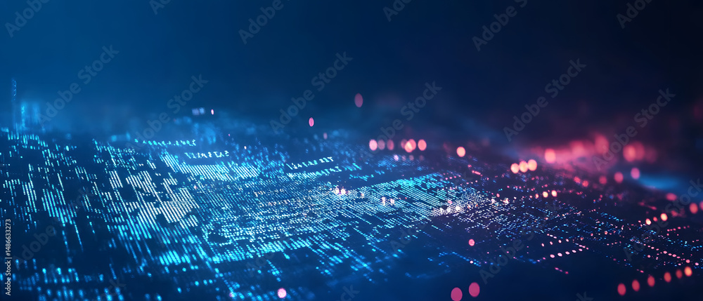 Poster a flat vector illustration of a coding concept, deep blue theme, technology background, code snippet