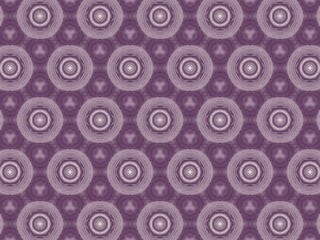 Fototapeta premium A repeating geometric pattern background with shades of purple in a circular, mandala-like pattern.