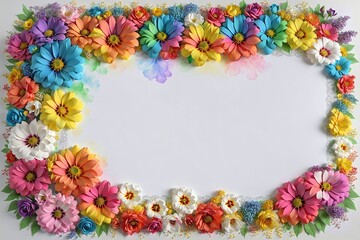 rainbow color and white color paper
