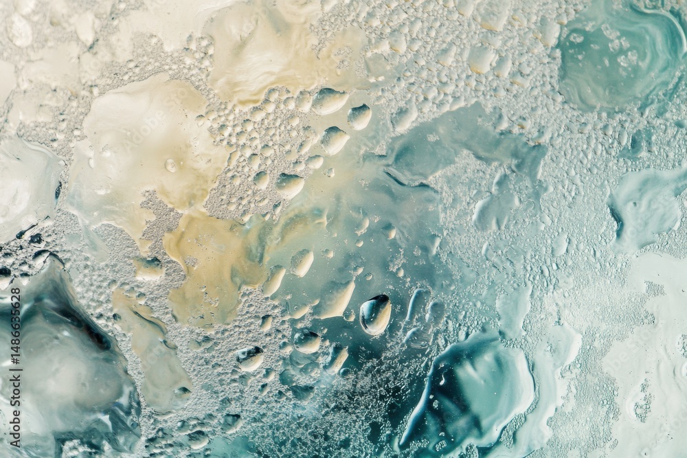Poster close-up view of glass surfaces featuring water droplets creating a clean and minimalistic aesthetic