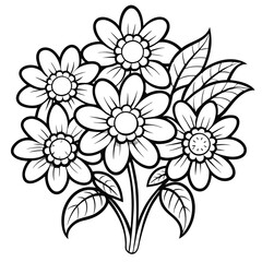 Free Printable Flower Bouquet  Coloring Page