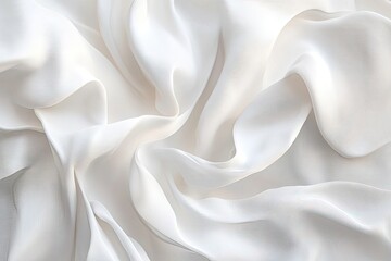 Obraz premium Soft, flowing white fabric drapes in swirling folds