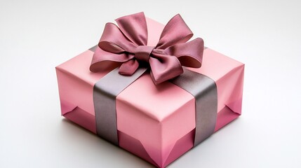 Obraz premium High coloured surprise gift a gorgeous decorative bow chic and stylish for a special occasion isolated against a polished white backdrop