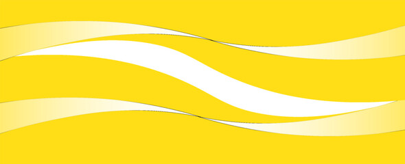 yellow and white business wave banner background. vector