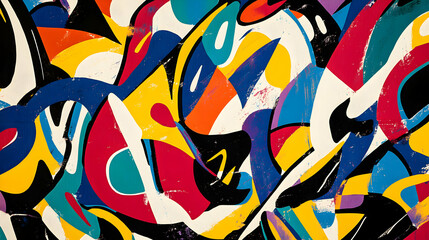 Vivid abstract forms, a contemporary colorful composition with dynamic design