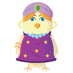 Fortune teller bird outfit. Vector