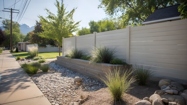 Transform spaces with vinyl fence installation, modern landscaping integration, durable materials, curb appeal enhancement
