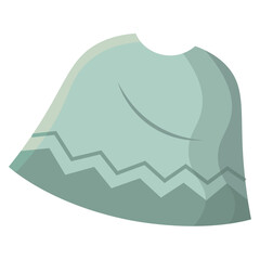 Mexican poncho with zigzag trim. Vector