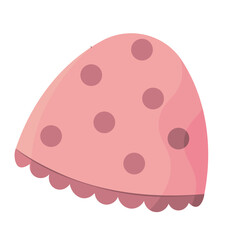 Pink polka dot cartoon dress. Vector