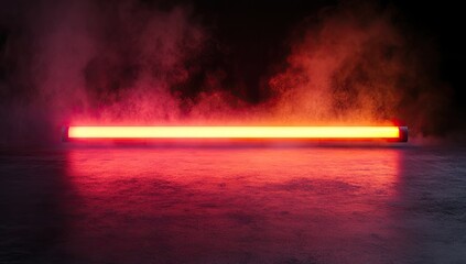 Obraz premium Neon light bar, smoky, dark room