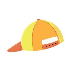 Yellow and orange cap backwards. Vector