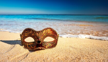 carnival mask on the beach