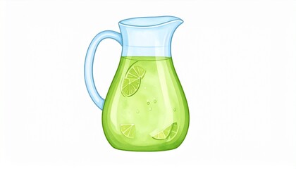 glass of lemonade on white background