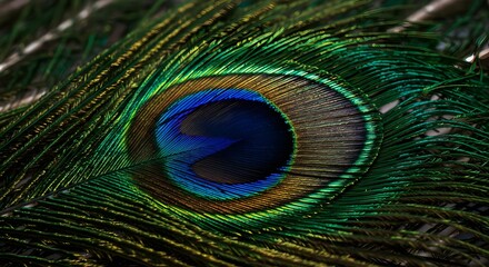 Obraz premium Peacock Feather Close-up Iridescent
