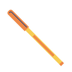 Yellow orange pen icon. Vector