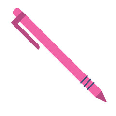Pink retractable pen icon. Vector
