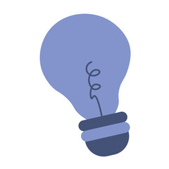 Blue light bulb icon. Vector
