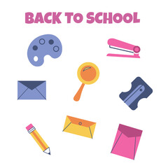 Back to school icon set. Vector